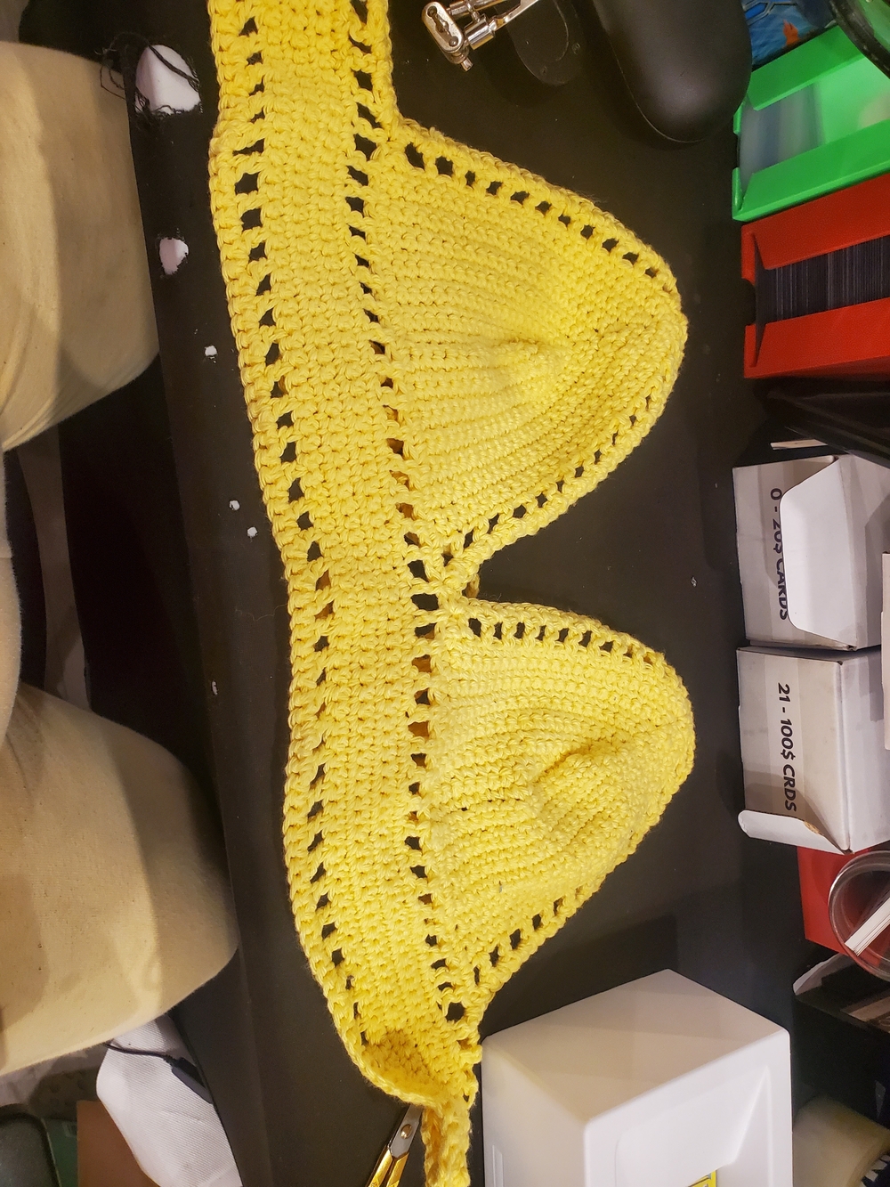 Yellow Crochet Bralette Top. Handmade. 100% Cotton.